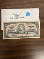 GEORGE VI 1937 $10 BILL