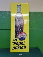 Embossed Metal Pepsi Sign