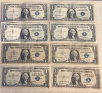 (8) One Dollar Silver Certificates