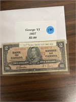 GEORGE VI $2 BILL - 1937