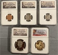 (5) 2013 NGC Early Release PF69 Coins