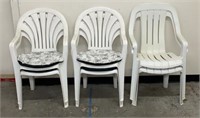 (6) White Lawn Chairs