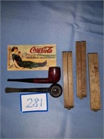 Coca Cola Postcard & Pipes with Measuring Tools
