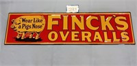 Finck's Overalls Embossed Sign