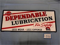 Lion Dependable Lubrication Embossed Sign