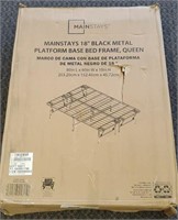 New 18" Black Metal Platform Base Bed Frame Wueen