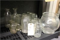 Large lot of jars and containers