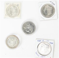 Coin 5 Morgan Silver Dollars In One Lot