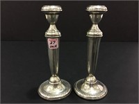 Pair of 8 1/2 Inch Tall Sterling Silver