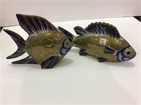 Pair of Decorative Brass & Pottery Fish