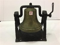 Sm. Brass Bell on Iron Platform (12 Inches Tall)