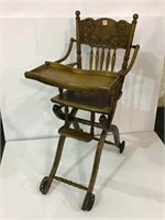 Antique Child's High Chair-Converts to