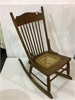 Wood Cane Seat Sewing Rocker