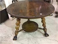 Unusual Lg. Lamp Table w/ Claw Feet &