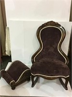 Victorian Lavendar Upholstered Rocker