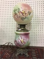 Floral Paint Dbl Globe Electrified Lamp-