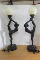 Pair of Modern Nude Art Table Lamps 32" high