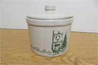 Marshall Fields Christmas Crock 4.5" high