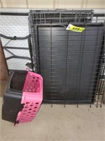 2 METAL DOG CAGES- 1 CAT CARRIE-