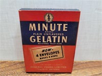 Vintage Minute Gelatin Paper Box With Contents