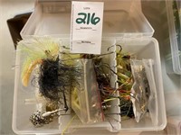 Plastic Case w/assorted spinner baits