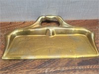 Brass Chinese Scene Butlers Dust Pan 1/4inWx41/2H