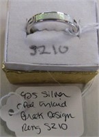 925 Silver Opal Inlaid Greek Style Ring Sz 10