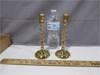 Pair Brass Candle Holders 7.5"H