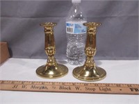 Pair Brass Candle Holders