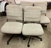 4 Upholstered Roller Chairs