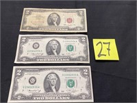 Three $2 Bills