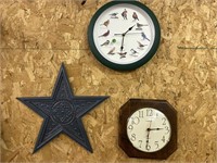 Clock, Star, Bird Clock