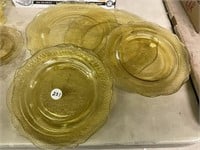 Yellow Depression Glass - 2 Platters &
