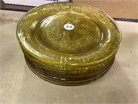 Yellow Depression Glass - 10 Dinner Plates
