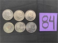 (6) Kennedy Half Dollars