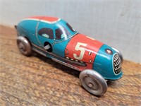 Vintage Tin Wind Up Litho Racing Car #5