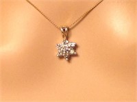 14K Gold Necklace 10K Diamond Star Pendant