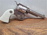 Vintage Wyatt Earp Cap Gun GWO Silver Horse Head..
