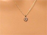 14K Gold Small Diamond Heart Pendant Necklace