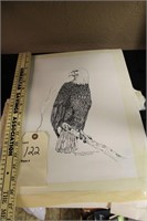 Beautiful huge lot of Eagle prints signed