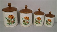 Sears Roebuck and Co 1982 Mushroom Jar Set of 4