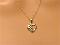14K Gold Heart Necklace With Ruby