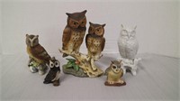 Collection of Owls Ceramic Porcelain