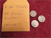 3- 3 cent silver silver u.s. pcs