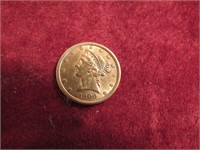 1900 $5.00 gold coin