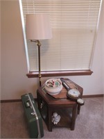 end table,lamp,matches & barometer
