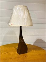 vintage wood base table lamp 28" h