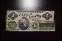 1862 2 Dollar National Note Red Seal
