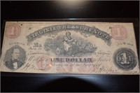 1862 Virginia Treasury Note 1.00 Dollar