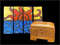 African Style Art & Wooden Hand Carved Box
